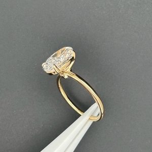 HQ Gems D VS1 IGI CVD Diamond 18K 14K Yellow Gold Oval <span class=keywords><strong>2</strong></span> Carat Lab Diamond Ring - Product Image 5