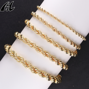 Hợp thời trang 2/3/4/5/6mm mạ vàng dây Chuỗi Vòng Đeo tay xoắn dây chuỗi hip hop liên kết vài Vòng đeo tay - Product Image 4