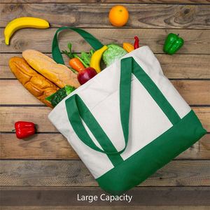 Bolsa de Compras de Lona de Algodón Premium en Verde con Logotipo Impreso Personalizado - Product Image 2