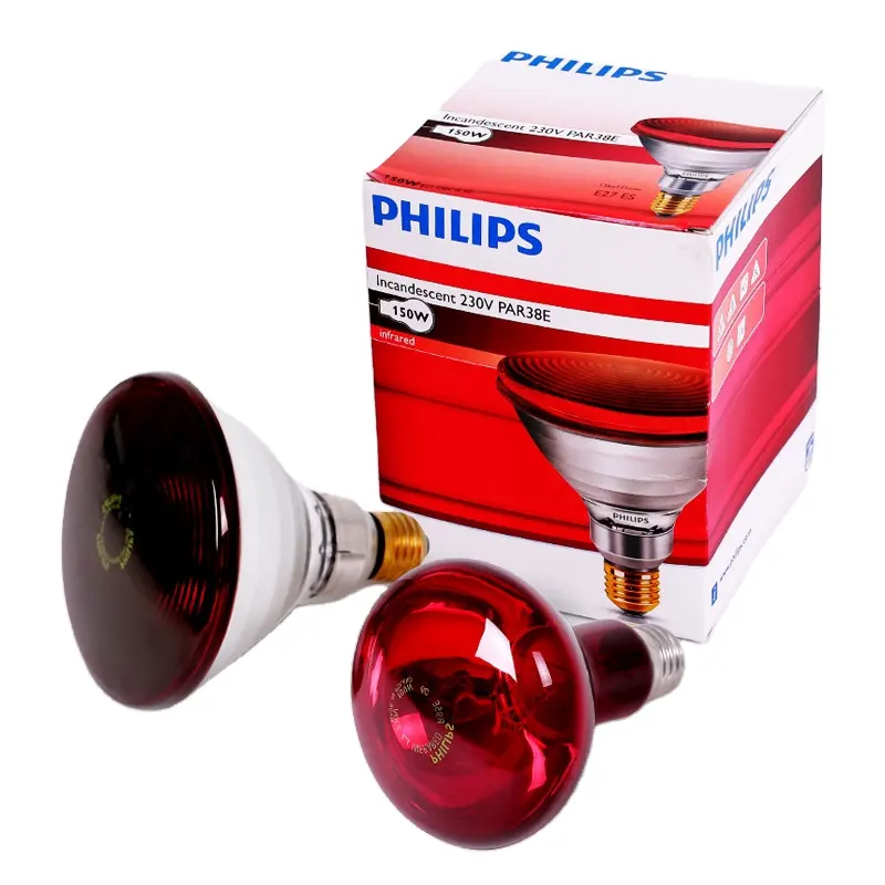 Philips โคมไฟความร้อนอินฟราเรด E27หลอด100W 150W 250W (230V) โคมไฟกายภาพบำบัดอินฟราเรด