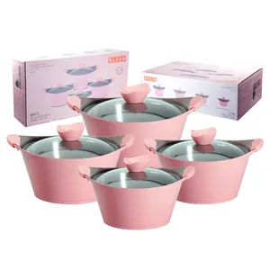 Get Good Value for Money with Wholesale Pink Ceramic Cookware Set 