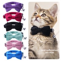 Collier réglable pour animaux de compagnie en coton avec cloche pour petits chiens et chats