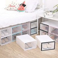 Casier à tiroirs Boîte à chaussures en plastique transparent empilable Boîte à chaussures personnalisée