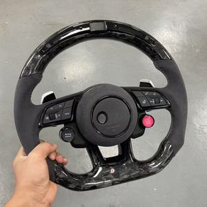 Volante de fibra de carbono forjado de alta gama con iluminación LED y cuero, compatible con <span class=keywords><strong>Audi</strong></span> A3/A4/A5/A6/A7/A8/Q5/Q7/<span class=keywords><strong>TT</strong></span>/RS3-RS6/B8B9/C7C8 - Product Image 6