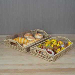 Cesta de Almacenamiento Rectangular de Imitación de Ratán para Uso Transfronterizo, Reutilizable, Bandeja de Exhibición de Frutas y Verduras para el Hogar, Bobai Guangxi K002964V - Product Image 1