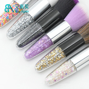 Brocha de maquillaje Kabuki bonita con logotipo personalizado al por mayor, brocha para polvos rubor, brocha Kabuki sintética con mango de diamante - Product Image 6
