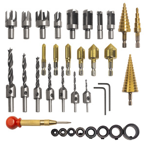 Yunbei Yb 35 Piece <b>Drill</b> Bit Set Woodworking Tools With <b>Step</b> <b>Drill</b> And Chamfering Bits For Precision Drilling And Routing - Product Image 1