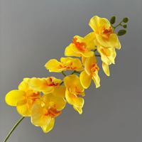 Vente en gros de fleurs artificielles en soie, orchidées cymbidium 3D à 9 têtes, toucher réaliste, violet rose, orchidée cymbidium phalaenopsis