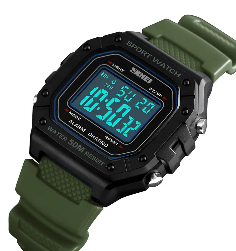 skmei 1496 Casual Sport Watches for Men Blue Luxury Leather Wrist Watch Man Clock Fashion Chronograph Wristwatch
