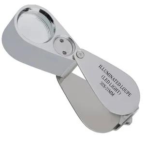 30x21mm Jewelers Eye Loupe Magnifier Magnifying Glass Rotate With LED Light