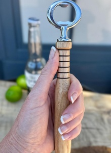 Ensemble tire-bouchon à vin personnalisé, ouvre-bouteille en cuir, ouvre-bouteille en bois massif tourné à la <span class=keywords><strong>main</strong></span>, ouvre-bouteille en forme de batte de baseball, gravure gratuite offerte - Product Image 2