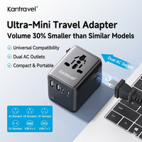 Konverter Internasional Terlaris MINI Ukuran Ringkas 17WPD Pengisi Daya Ponsel Universal Cepat untuk Perjalanan Dengan Port Usb dan Type-C