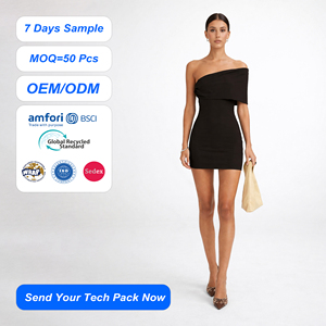 Robe de soirée moulante courte marron élégante à une épaule, taille naturelle, coupe ajustée, pour cocktail, personnalisée OEM SHENGFU - Product Image 1