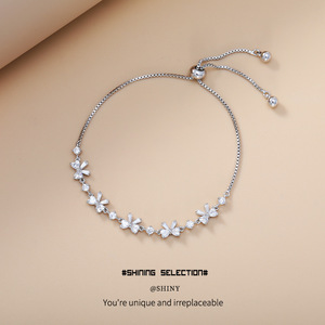 Zircon Bowknot <b>Bracelet</b> <b>Copper</b> Alloy Claw Setting Gift Jewelry Fashion Chain Link <b>Bracelet</b> - Product Image 3