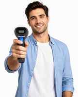 NORGEE 3208SR Scanner de codes-barres 2D sans fil commercial portable avec batterie de 2000 mAh pour une autonomie de 12 heures de numérisation continue