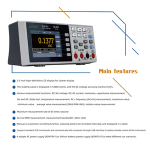 มัลติมิเตอร์แบบดิจิตอลตั้งโต๊ะ OWON รุ่น XDM1041 หน้าจอ TFT LCD ขนาด 3.5 นิ้ว ความแม่นยำ 0.1  แสดงผลแบบสี่หลักครึ่ง  รองรับการวัดค่า DC/AC อัตโนมัติ - Product Image 2