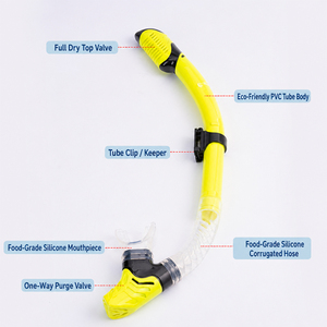 Deportes Acuáticos, Snorkel para Adultos, Snorkel para Natación en Aguas Abiertas y Bajo el Agua, Tubo <span class=keywords><strong>de</strong></span> Snorkel Seco con Válvula <span class=keywords><strong>de</strong></span> <span class=keywords><strong>Purga</strong></span> - Product Image 5