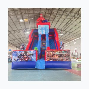 Toboggan gonflable Spiderman de dessin animé, jeux de glisse commerciaux, toboggan de fête - Product Image 1