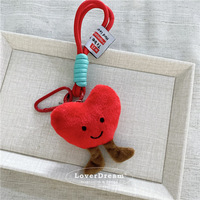 Mainan Boneka Lucu Kartun Hati Pentagram Gantungan Kunci Carabiner Liontin Dekorasi Tas Gadis Manis Hadiah untuk Anak Perempuan