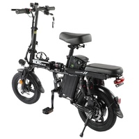 Vélo électrique de ville pliable 14 pouces, cadre en acier carbone, moteur 400W sans balais, batterie au lithium, double suspension pour adultes et adolescents, usage urbain