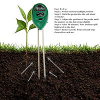 Testeur de Ph du sol 3 en 1 testeur d'humidité du sol testeur de PH pour Tester les fleurs du sol et les légumes de pelouse