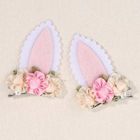 Paire de pinces à cheveux en alliage enveloppées de nœuds en coton à volants motif animaux joyeux, décorations charmantes et jolies pour bébés, enfants d'âge préscolaire et jeunes