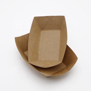 Récipient alimentaire jetable en gros, bac en papier Kraft pour aliments frits - Product Image 3