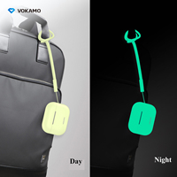 Étui en silicone durable, écologique, antichoc, anti-perte et anti-poussière pour Pro/Max avec crochet portable - Noir/Vert fluorescent