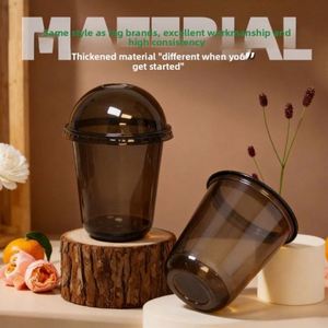 Gobelet à café jetable en PET noir, diamètre 90 mm, style américain populaire 'Black Warrior', gobelet pour boissons froides, gobelet en plastique pour thé au lait - Product Image 2