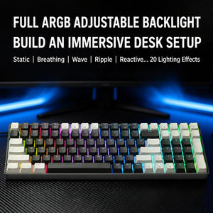 คีย์บอร์ดแบบมีสาย สวิตช์แม่เหล็กอาร์กติก RGB สีสันสดใส ป้องกันการกดผิดพลาด ปุ่มกดโปร่งใส ตอบสนองรวดเร็วพิเศษสำหรับเกม FPS - Product Image 2