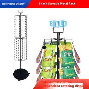 Estante Giratorio Independiente para Almacenamiento de Snacks, Exhibidor de Horquillas, Estante Multifuncional Móvil con Recubrimiento en Polvo para Suelo - Product Image 2