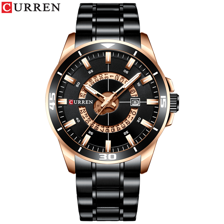 4 black dial rose gold case