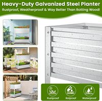 Jardinière surélevée galvanisée à 2 niveaux avec pieds, bac à plantes surélevé en métal pour légumes, herbes, feuilles vertes, fleurs