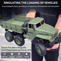 Dowellin Camion militaire RC à l'échelle 1:16 Voiture télécommandée tout-terrain RC sur chenilles Voitures de l'armée RC Jouets avec lumière LED pour enfants