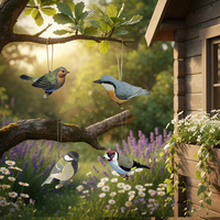 Usine en gros décoratif bois oiseaux artisanat chardonneret sculpté oiseau en bois