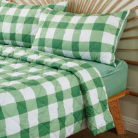 Couette matelassée à motif à carreaux, impression personnalisée, garnissage doux, taies d'oreiller, drap-housse, fermeture éclair, pour camping-car et caravane, en coton OPP