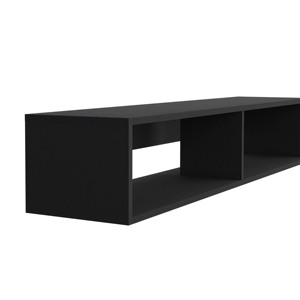 Warrior 59 Inch <b>Floating</b> Tv Stand With Two Open <b>Shelves</b> Media Compartments Cable Management - Product Image 6