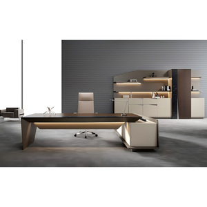 Bureau de direction moderne en L pour ordinateur, poste de <span class=keywords><strong>travail</strong></span> de luxe pour PDG, mobilier de maison design - Product Image 3