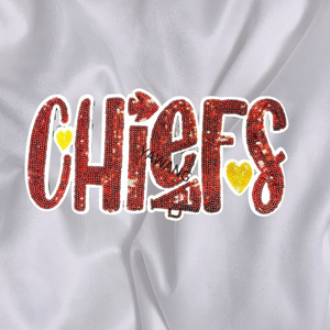 Parches de lentejuelas de Kansas City OEM de fábrica Parches de lentejuelas personalizados para planchar Parches de logotipo de equipo deportivo con letras KC de gran tamaño - Product Image 1