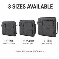 Housse pour ordinateur portable avec poignée, doublure en polaire, antichoc, pour ordinateur portable de 13 à 16 pouces, avec 3 poches avant zippées