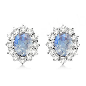 Pendientes de Piedra Lunar Arcoíris Genuina de 9x7mm, Joyería Ovalada con Circonita Cúbica para Mujer, Diseño Elegante de Gota para Regalo - Product Image 2