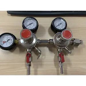Çift sistem 2 sahne CO2 basınç regülatörü taslak bira regülatörleri ve Kombucha seti Ups
