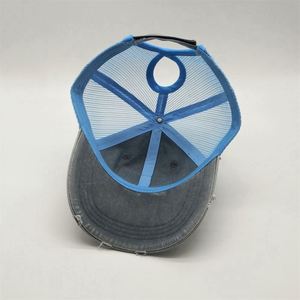 Custom High Quality 100% Pigment Wash Cotton Printed Patch <b>Grey</b> Distressed Ponytail <b>Baseball</b> <b>Caps</b> Hat - Product Image 6