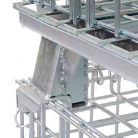 Conteneur en treillis métallique empilable durable, alternative économique au conditionnement, cage de stockage pliable pour entrepôt en acier doux