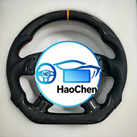 Volant en fibre de carbone pour mise à niveau de l'ancien au nouveau, avec logo brodé personnalisé et choix multiples de surpiqûres pour Honda Civic 9e génération FB FG
