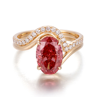 Bagues de mode en or jaune 18K 14K 10K avec diamants de laboratoire DEF VVS, bagues personnalisées, bagues de mariage en or faites à la main pour femmes