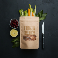 Conception personnalisée colorée feuille fermeture éclair sac d'emballage alimentaire 300g papier Kraft collation refermable compostable demi-clair debout pochette