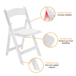 Silla Plegable <span class=keywords><strong>de</strong></span> Plástico Blanca para Jardín, Ligera, Impermeable, Portátil, para Bodas y Eventos, Resistente para Exteriores, Precio <span class=keywords><strong>de</strong></span> Fábrica - Product Image 5