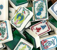Tuiles de Mahjong en Cristal à Motif Personnalisé Winslow 1920, Pliables, Portables, Modernes, Luxe Haut de Gamme, Divertissement