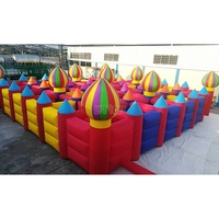 Teambuilding opblaasbaar doolhof obstakelbaan combo carnaval populair opblaasbaar doolhofspel obstakel avontuur parcours